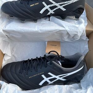 Asics Black and White Athletic Shoes with Traction Sole